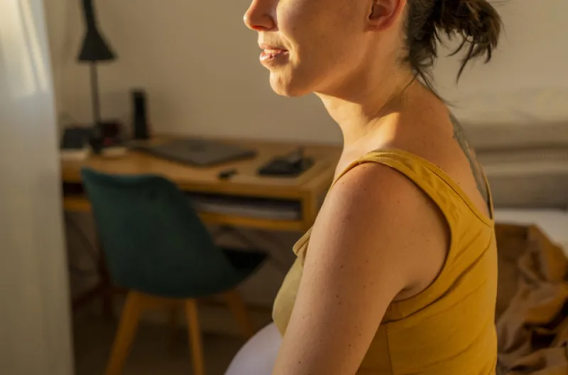 Close up of pensive woman