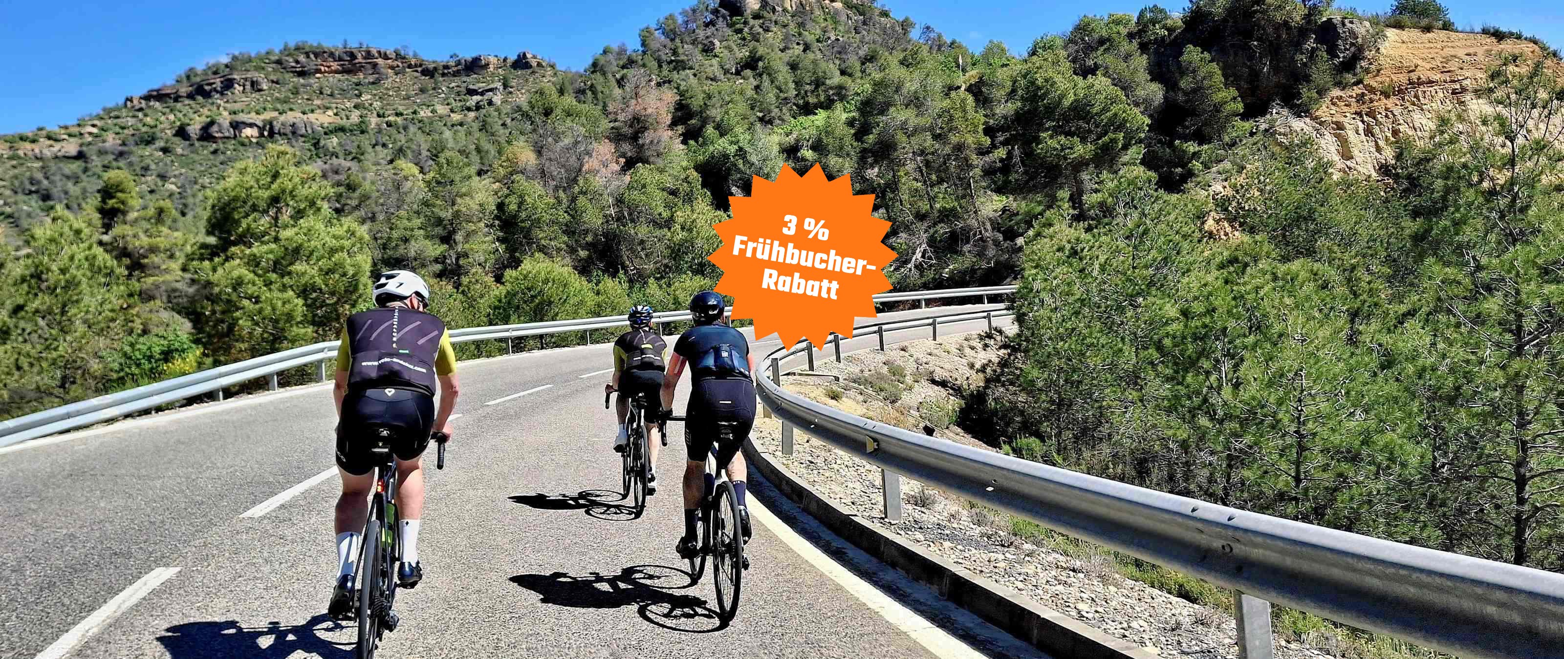 Frühjahr-Rennradcamp Cambrils 2026  –  Jetzt 3 % Frühbucher-Rabatt sichern bis 30.11.25. Vom 11.04. –  25.04.2026 bereits ausgebucht.