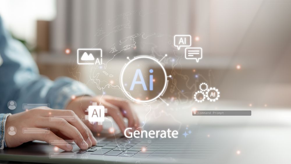 AI-powered RFP response drafting on a laptop