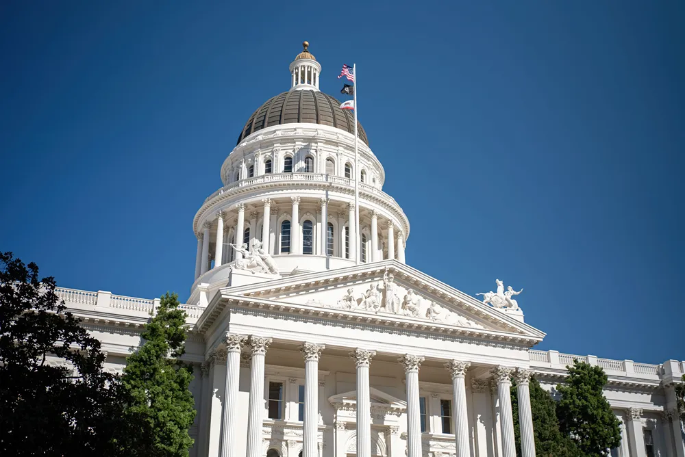 California State Capitol in Sacramento; Cal eProcure lists the state's bids