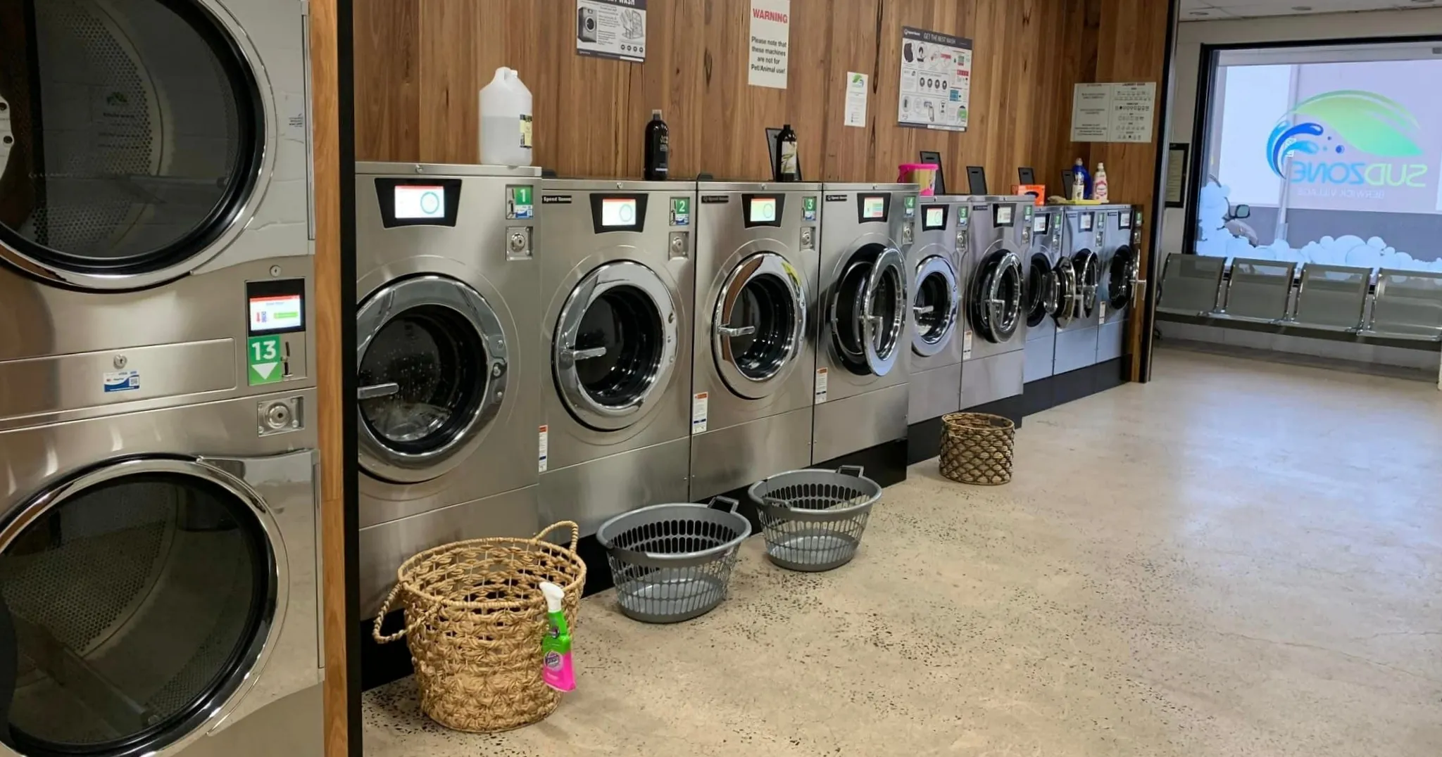 Sudzone self-service laundromat shopfront in Berwick Village