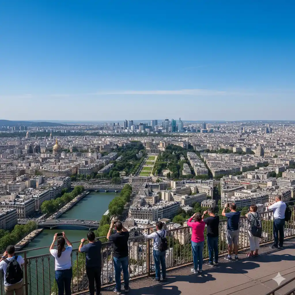 Vue depuis le premier etage de la tour eiffel
