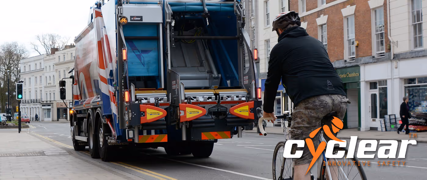 Cyclist riding behind RCV