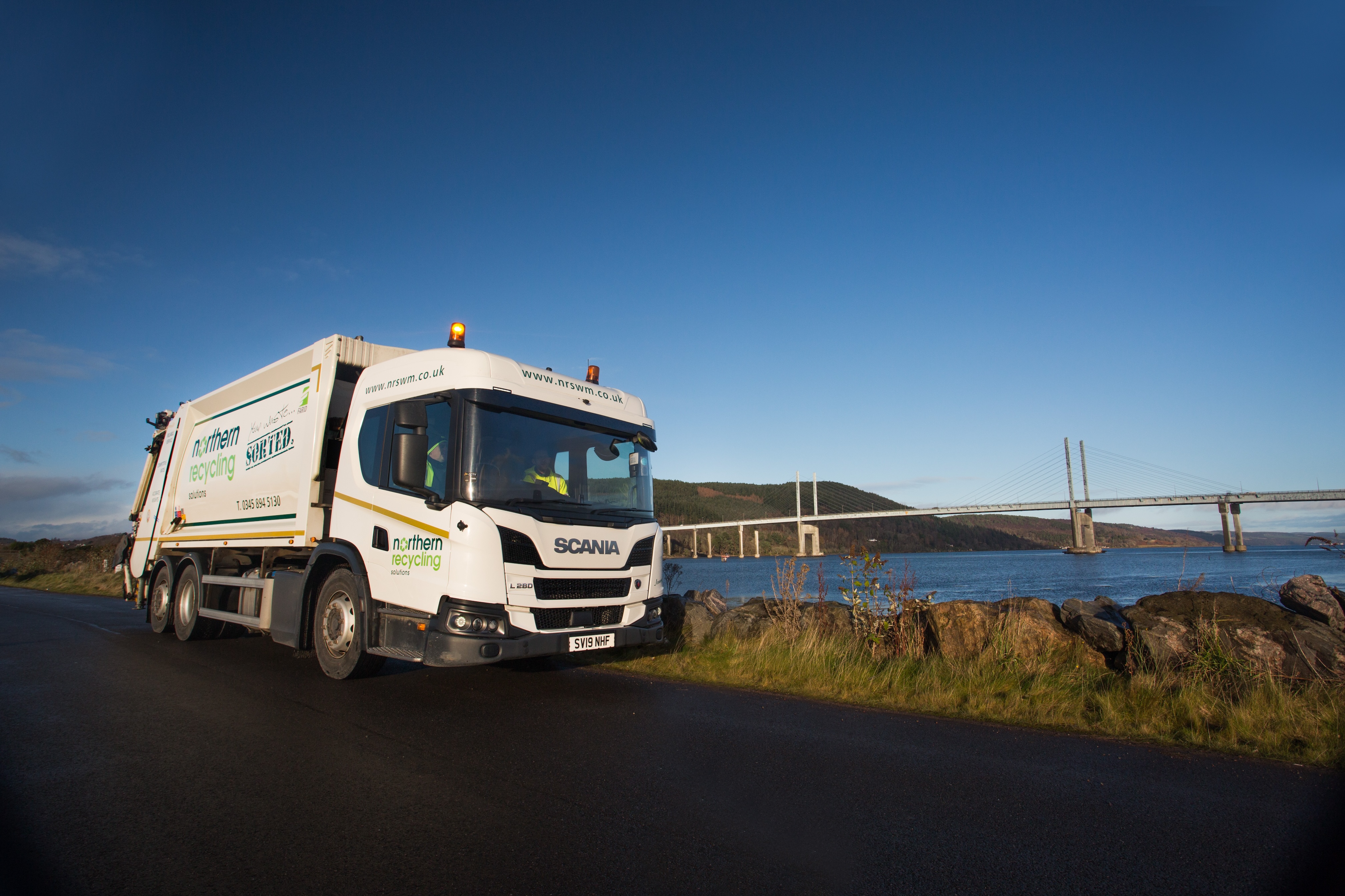 Northern Recycling Solutions RCV on side of road