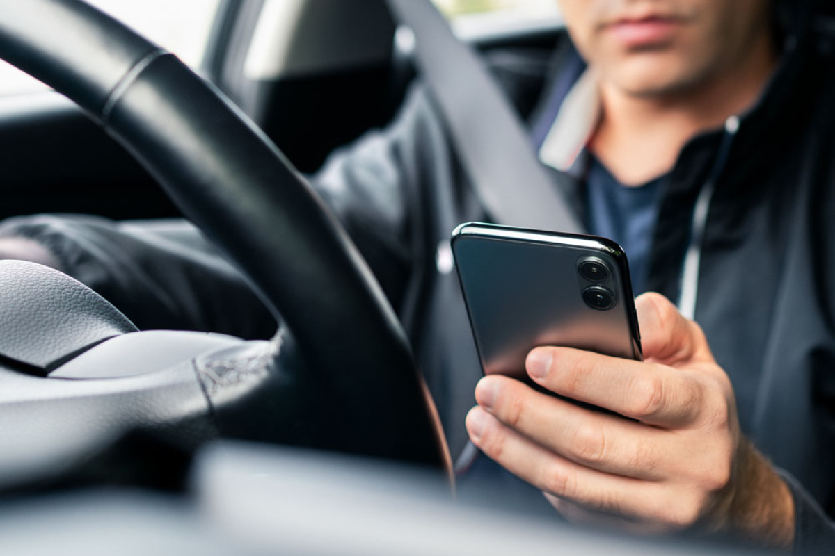 Distracted Driver behind the wheel
