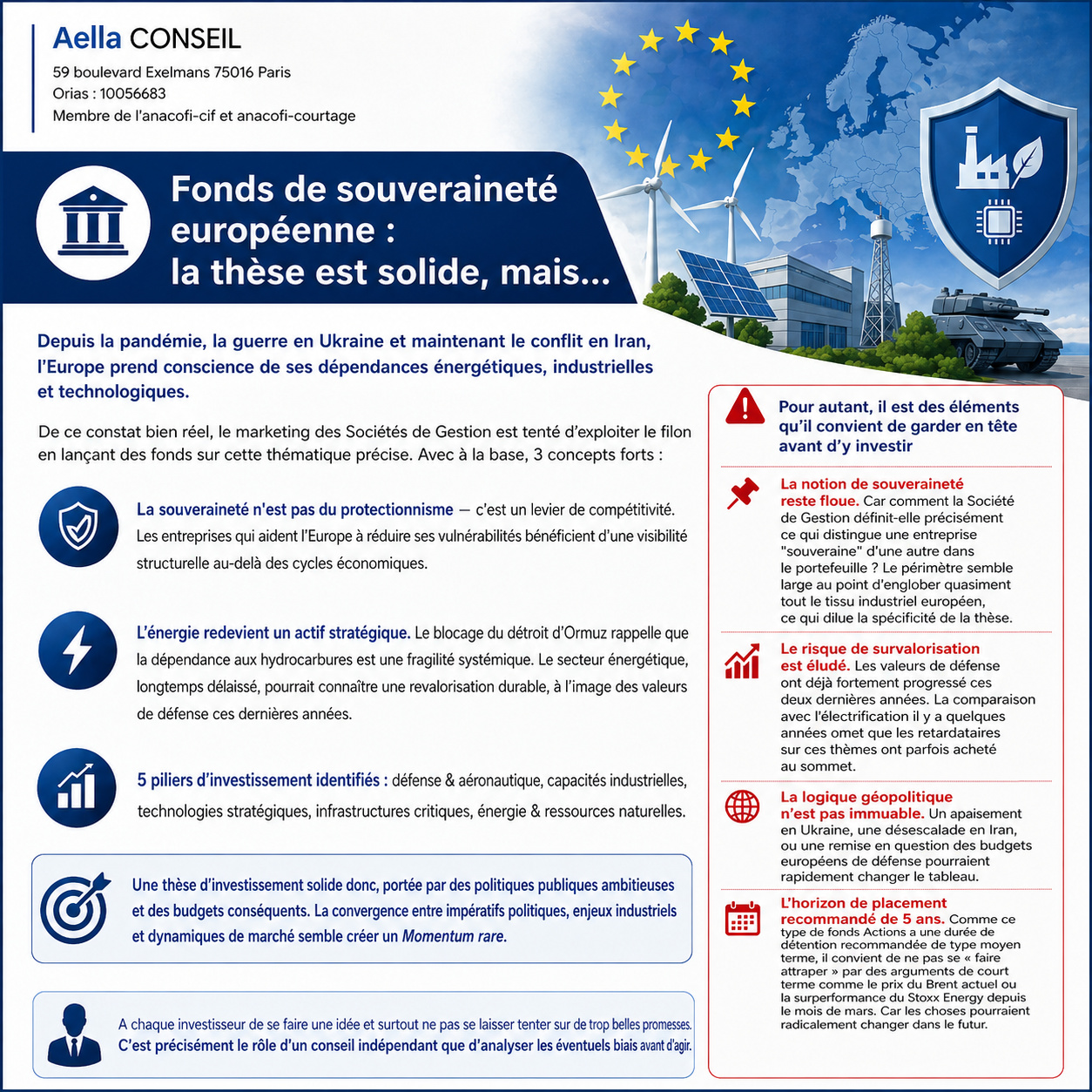 ⚡ Fonds de souveraineté européenne : la thèse est solide, mais…