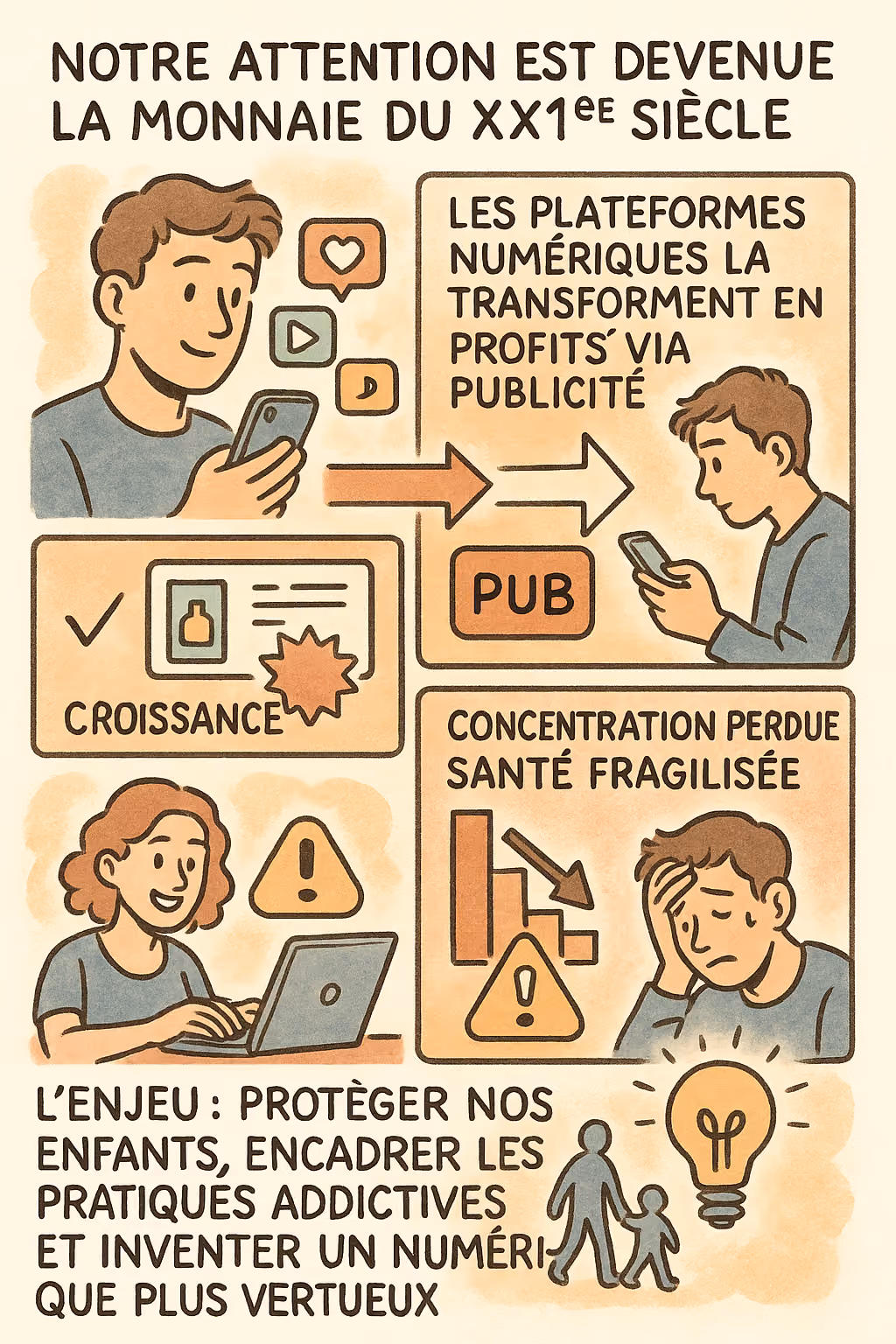 Illustration : Économie de l’attention : une richesse… et un risque pour notre avenir