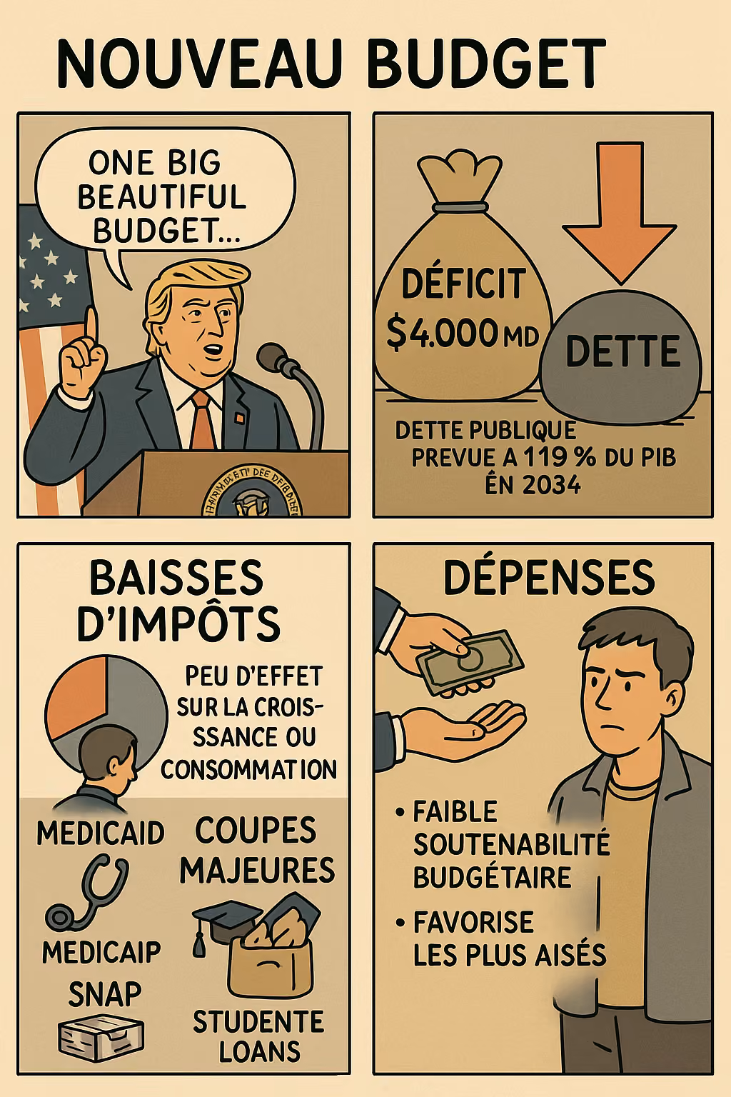 Illustration : Un budget américain XXL, mais loin d'être beau