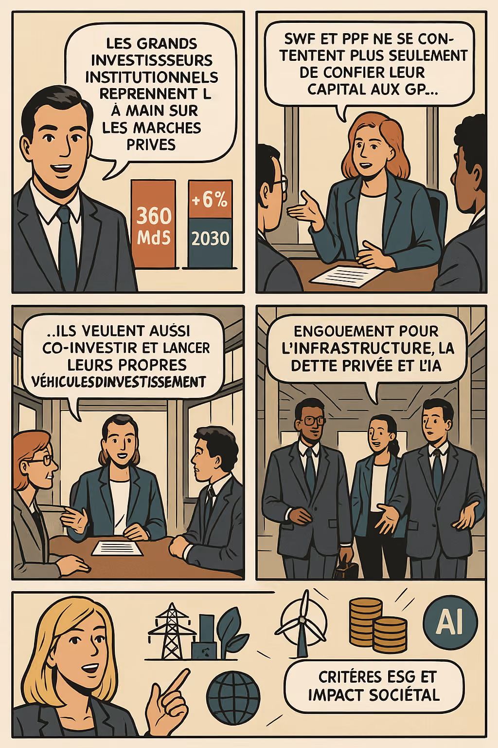 Illustration : Les grands investisseurs institutionnels reprennent la main sur le Private Equity