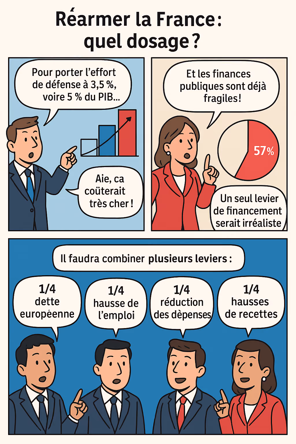 Illustration : Réarmement, la France peut-elle tenir sa ligne de défense et ses comptes