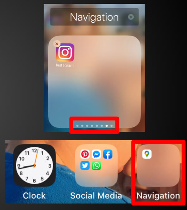 Instagram is Hidden in Navigation Folder screenshot