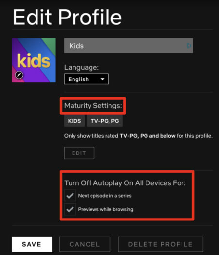 Netflix Parental Controls