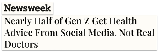 Nearly half of gen z get health advice from social media, not real doctors