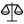 An icon depicting a pair a scales.