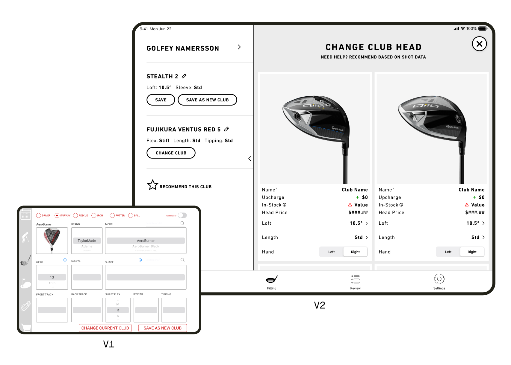 comparison of old vs new configuration of clubs
