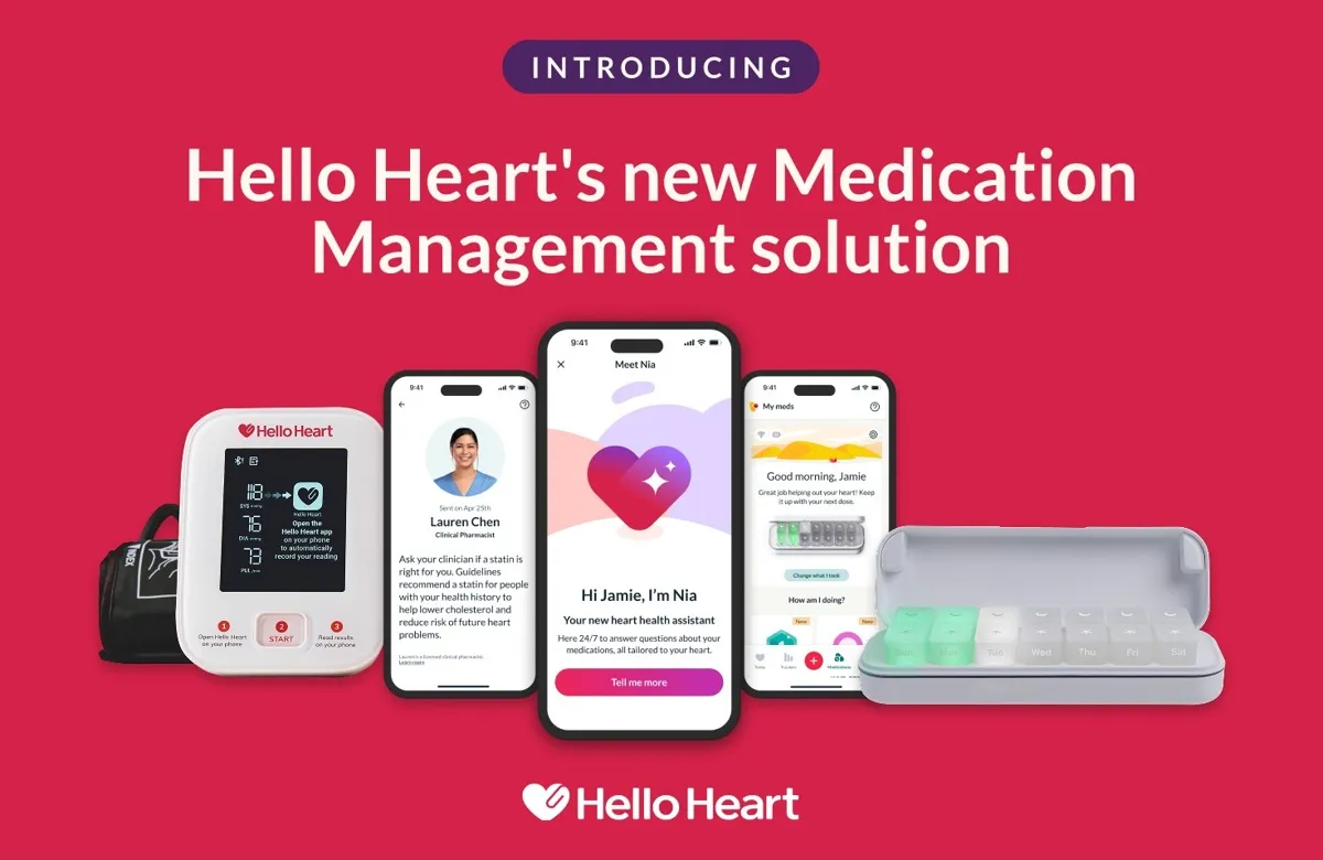 Hello Heart's new medication management solution includes app, assistant, pill organizer, and heart monitoring device.