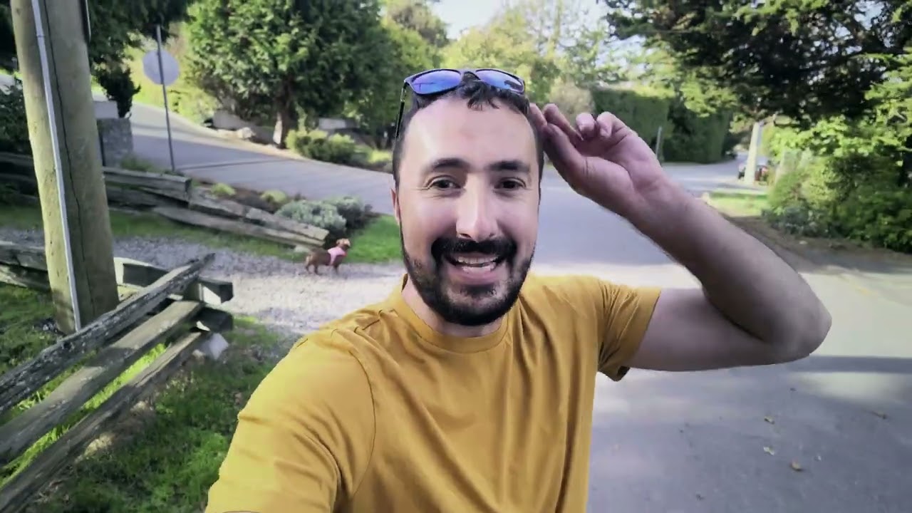 Dustin Miller walking through Fairfield, Victoria BC