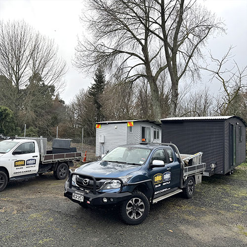 The NORFOLK - 2 room portable cabin with kitchenette and bathroom. Manufactured by Cabins To Go Ltd.