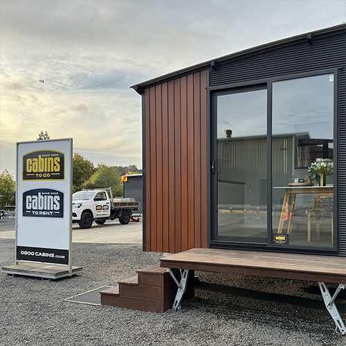 The NORFOLK - 2 room portable cabin with kitchenette and bathroom. Manufactured by Cabins To Go Ltd.