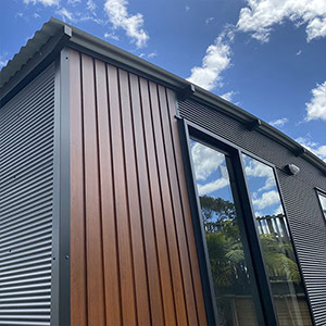 Architectural panels in a Cabins To Go cabin