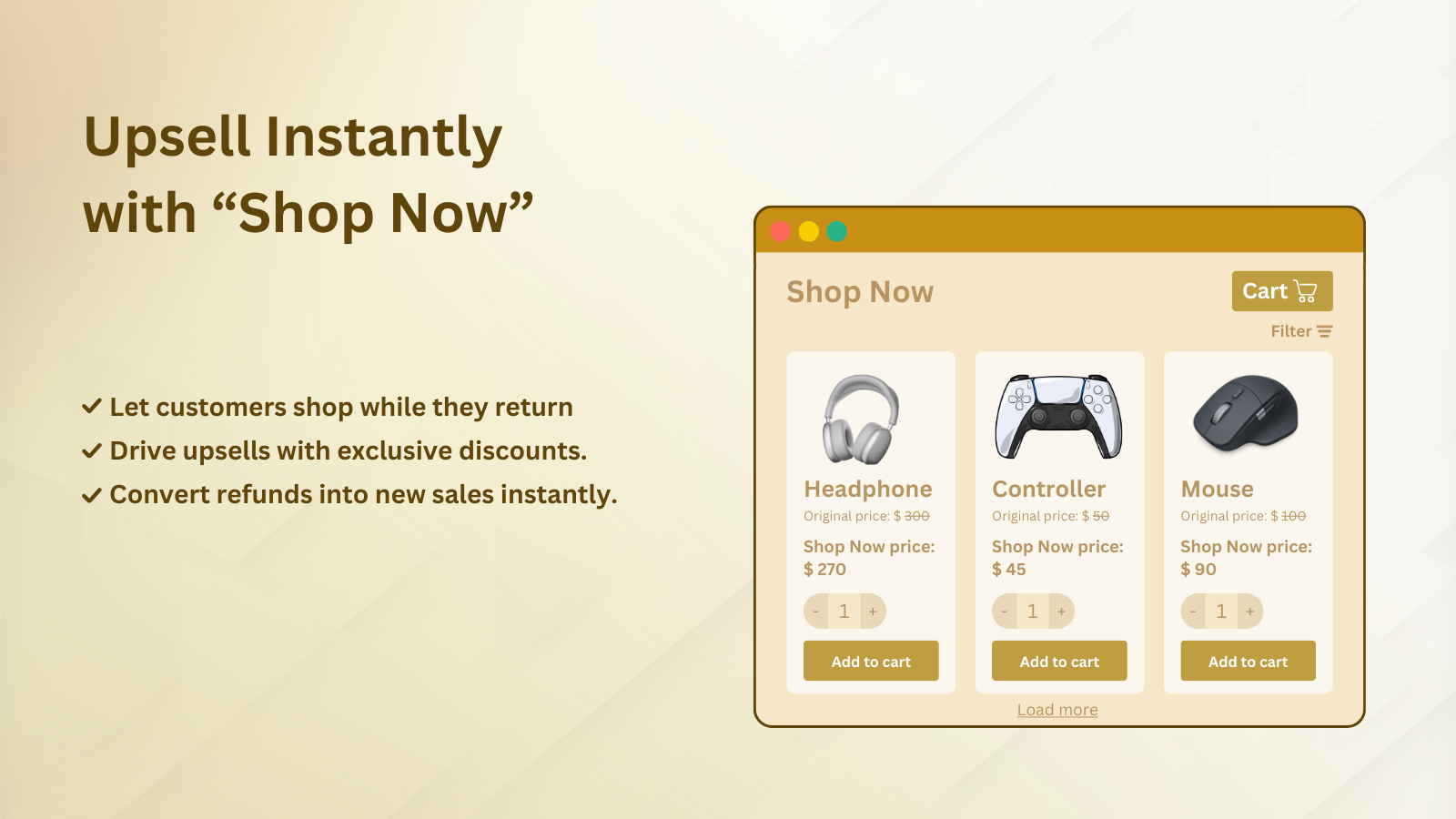 Bullion Returns — Upsell Instantly with Shop Now