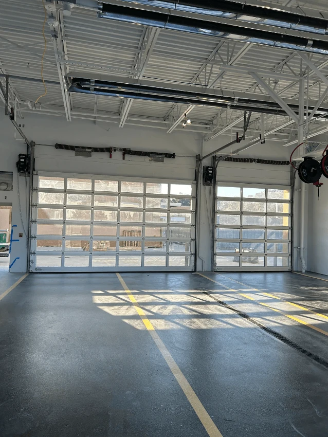 White Glass Commerrcial Garage Door