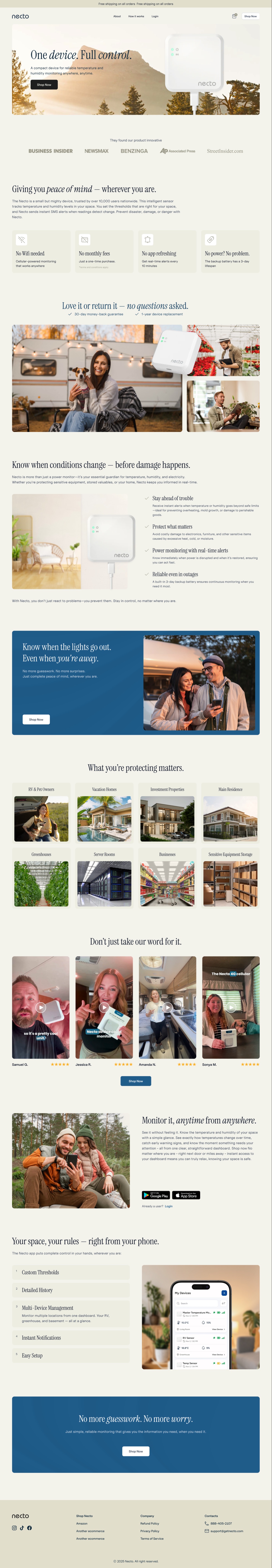 Necto homepage design