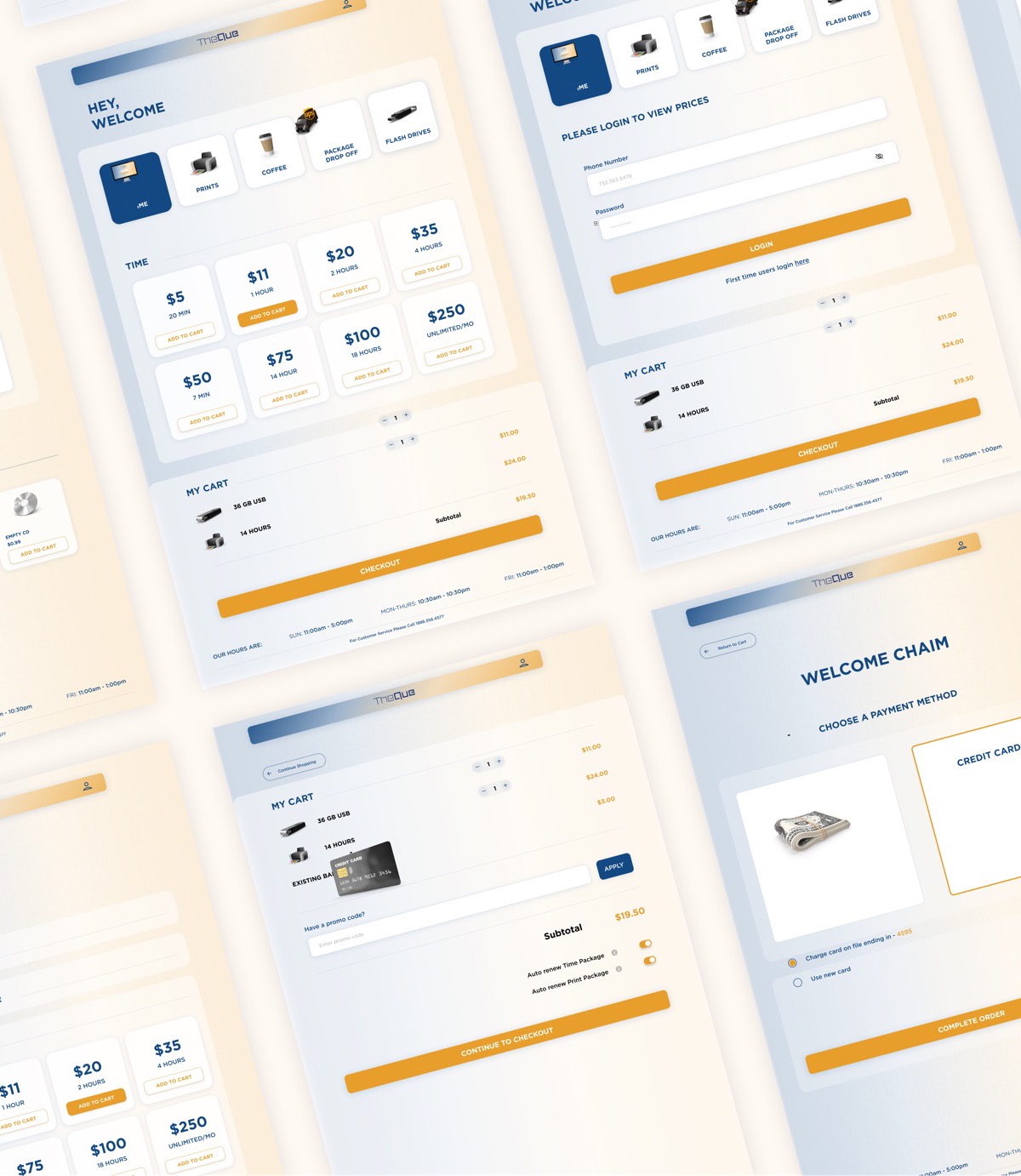 The Que app mockup