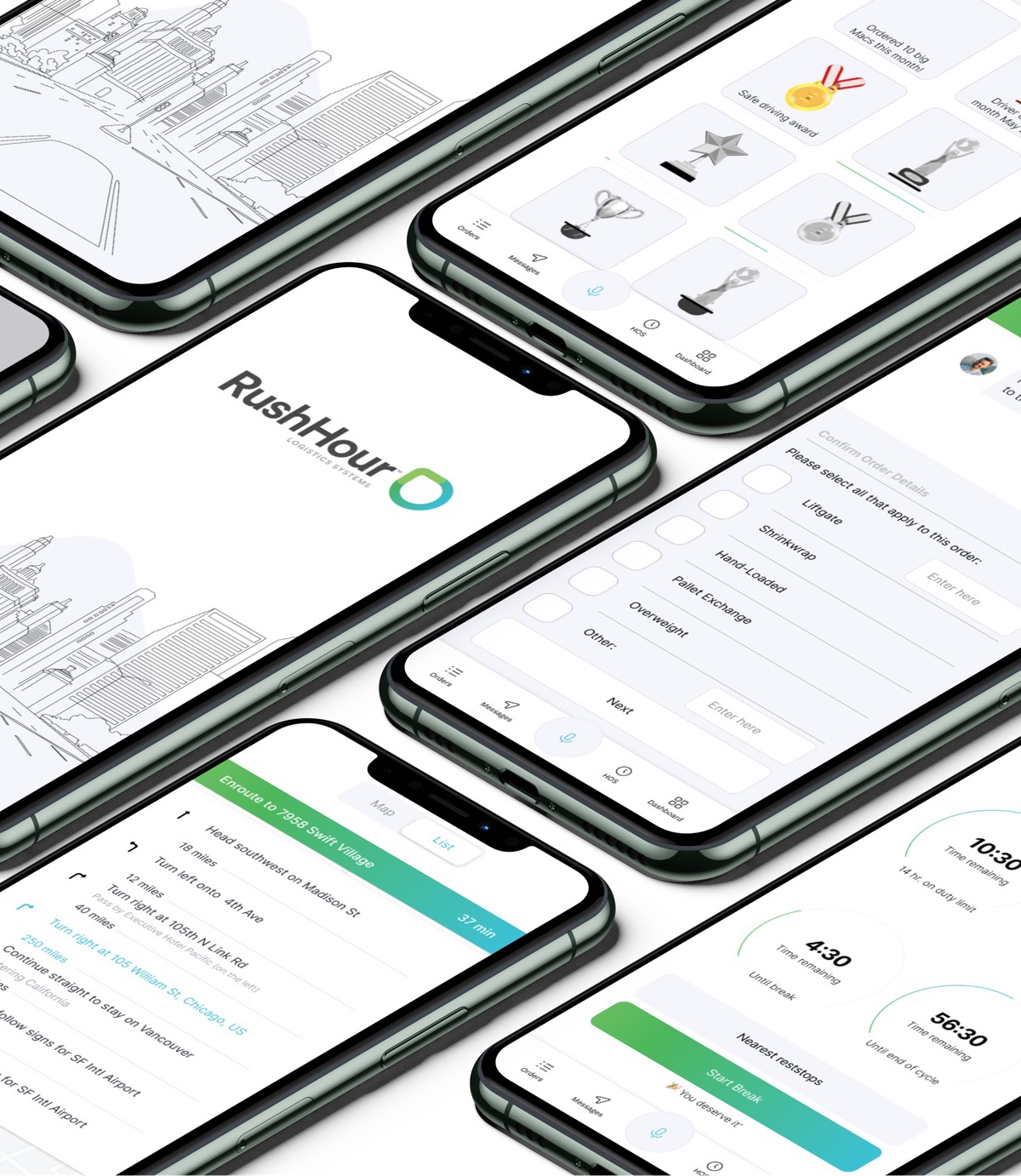 Rush Hour app mockup