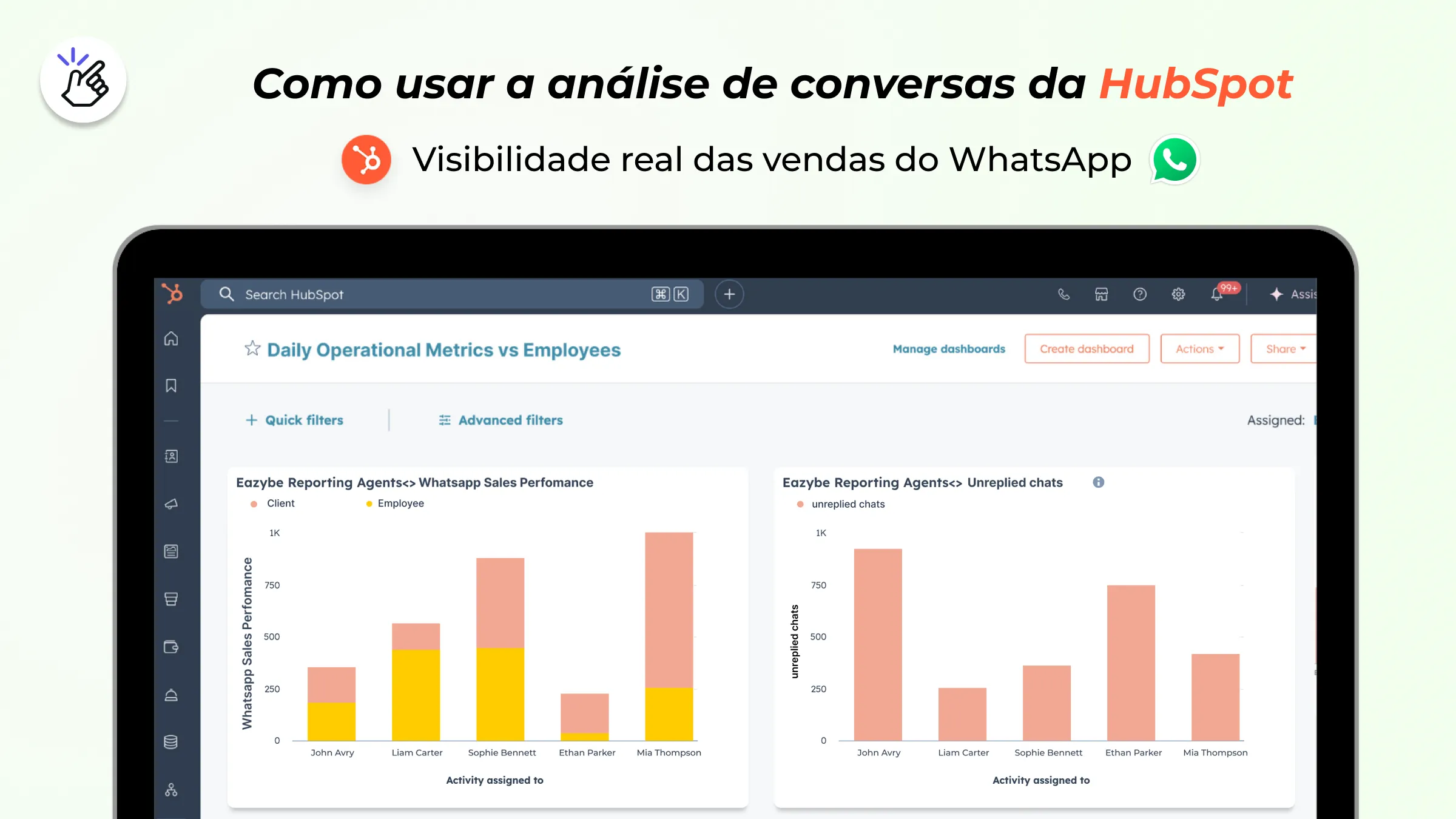 análise de conversas da hubspot