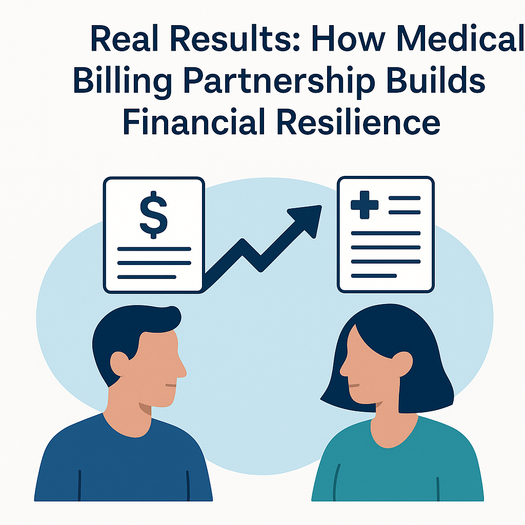 Infographic illustrating financial resilience through Flychain and Camber medical billing partnership for ABA clinics