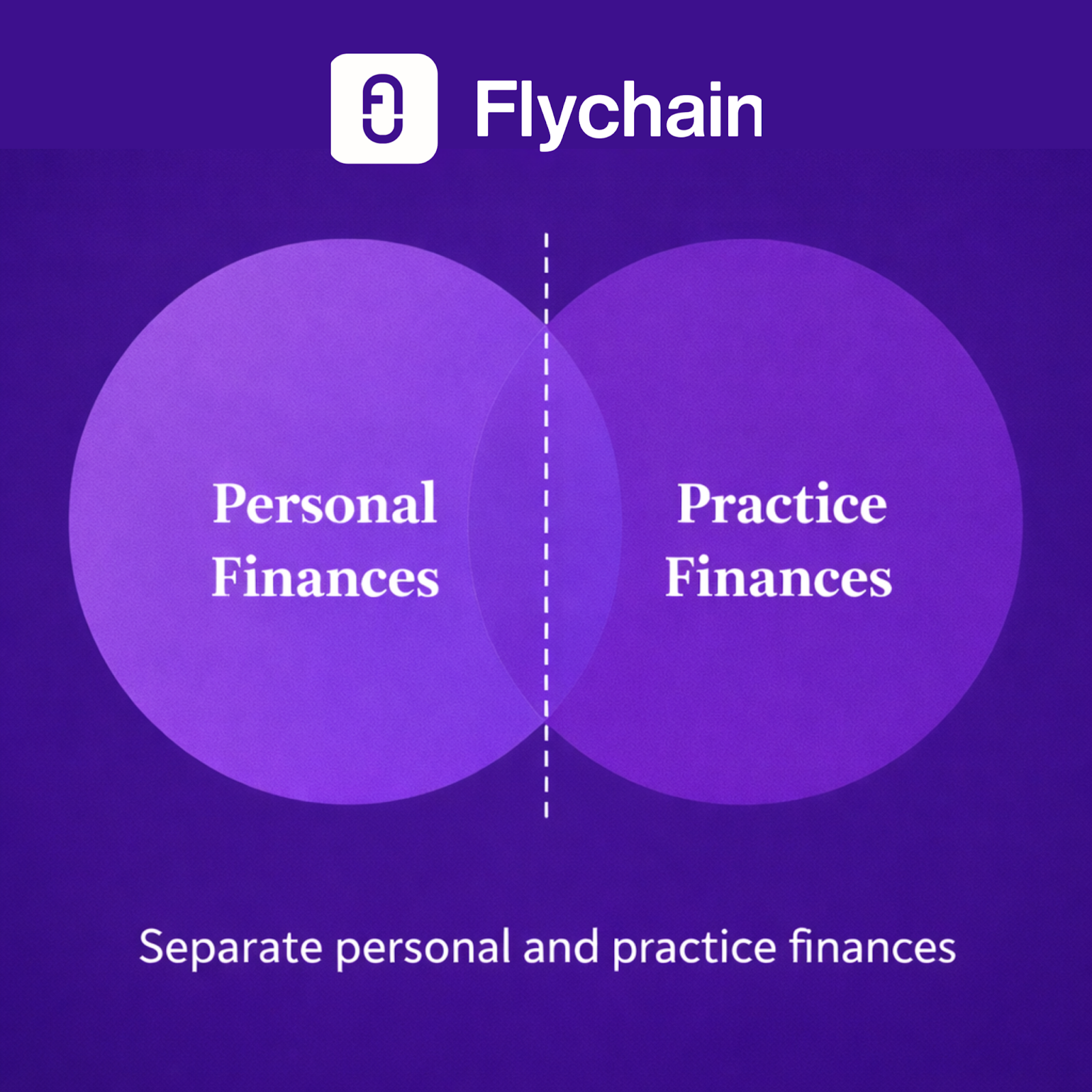 Visual diagram showing separation between personal and business finances for therapist bookkeeping