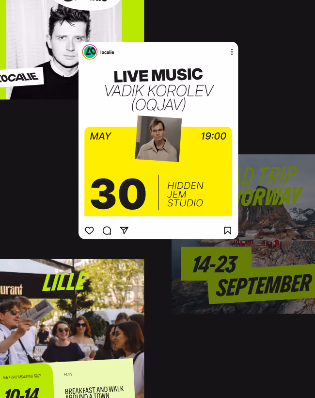 Poster for Vadik Korolev live music on May 30 at 19:00 in Hidden Jem Studio with a photo of the artist.