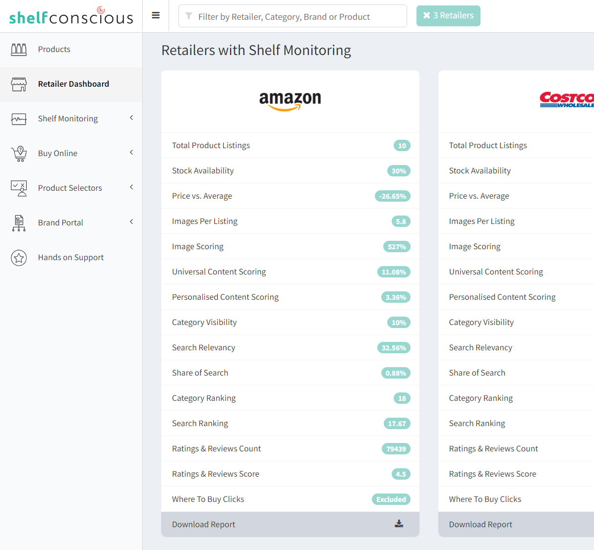 Retailers Shelf Monitoring image showing inside Digital Shelf Management platform