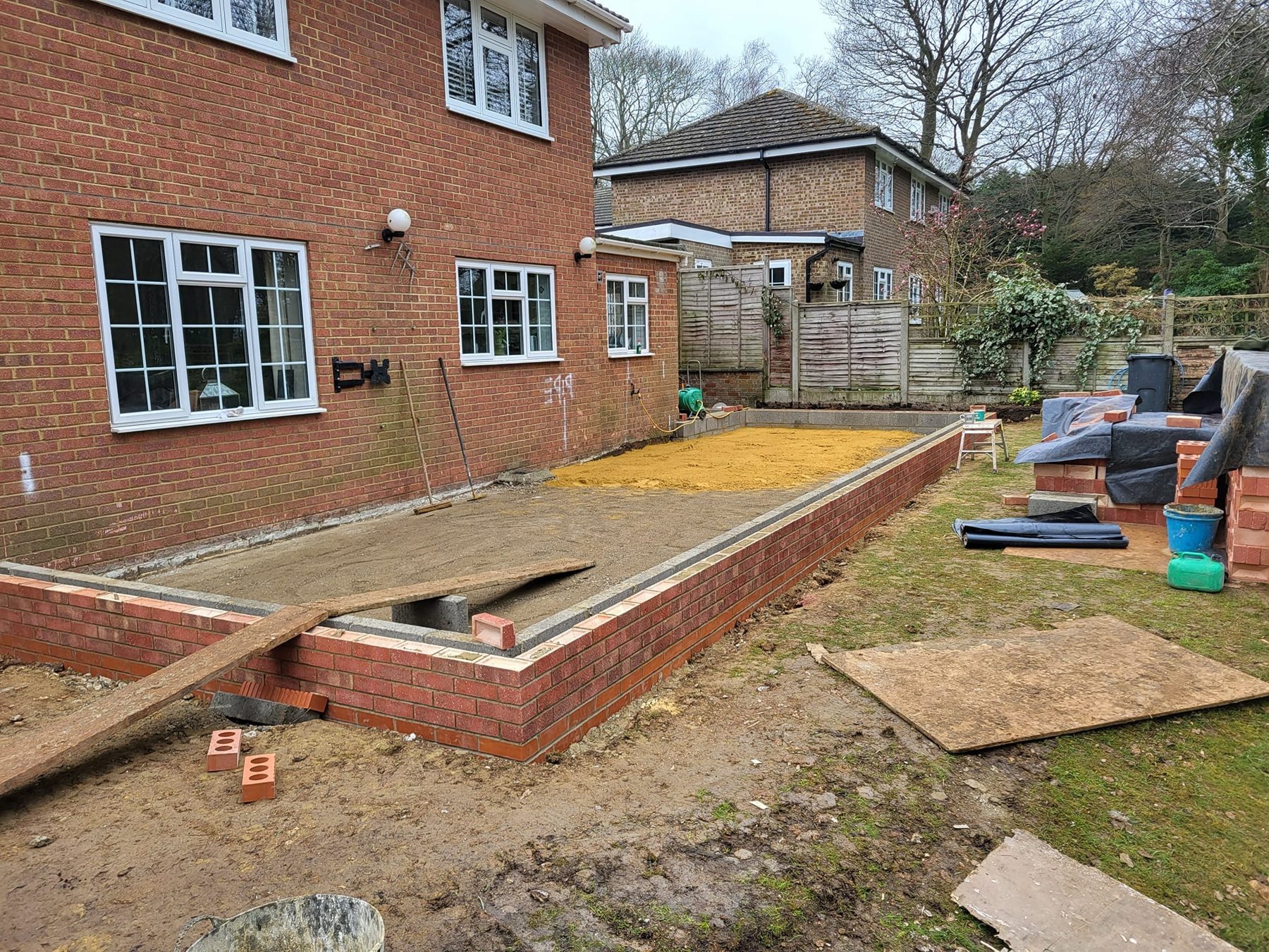 Foundations and footings for rear extension, Hillingdon