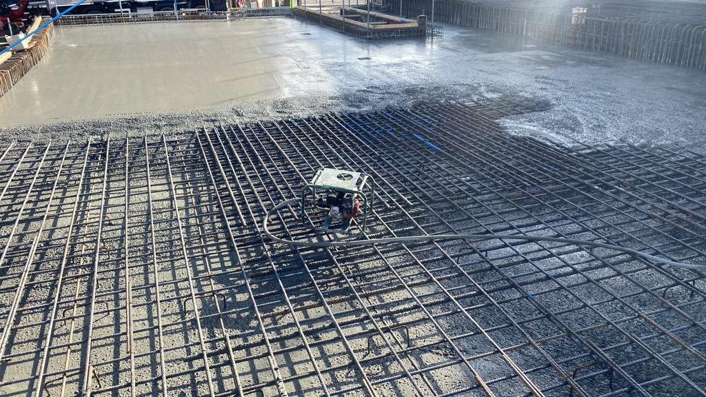 Slab reinforcement before the pour