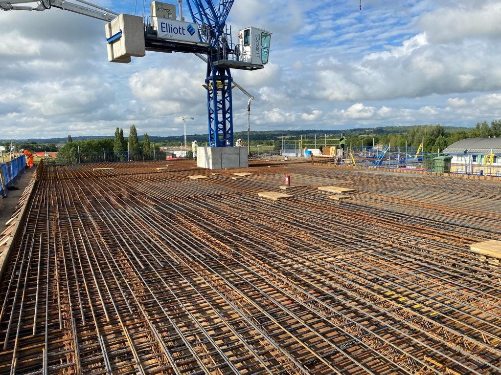 Slab reinforcement on the upper floor, Oxford