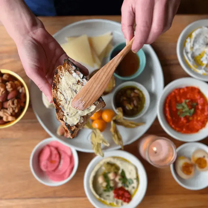 Catering spread at a Brooklyn Art Haus event