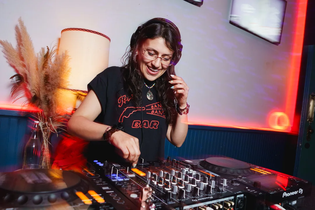 A DJ performing at a Brooklyn Art Haus event
