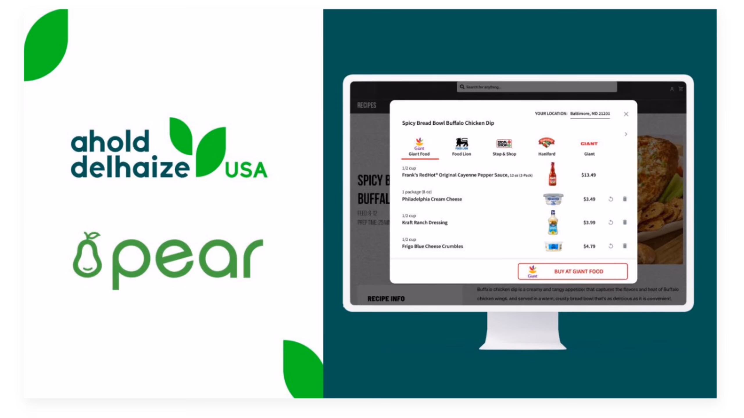 Pear Commerce and ADUSA Shoppable Recipe