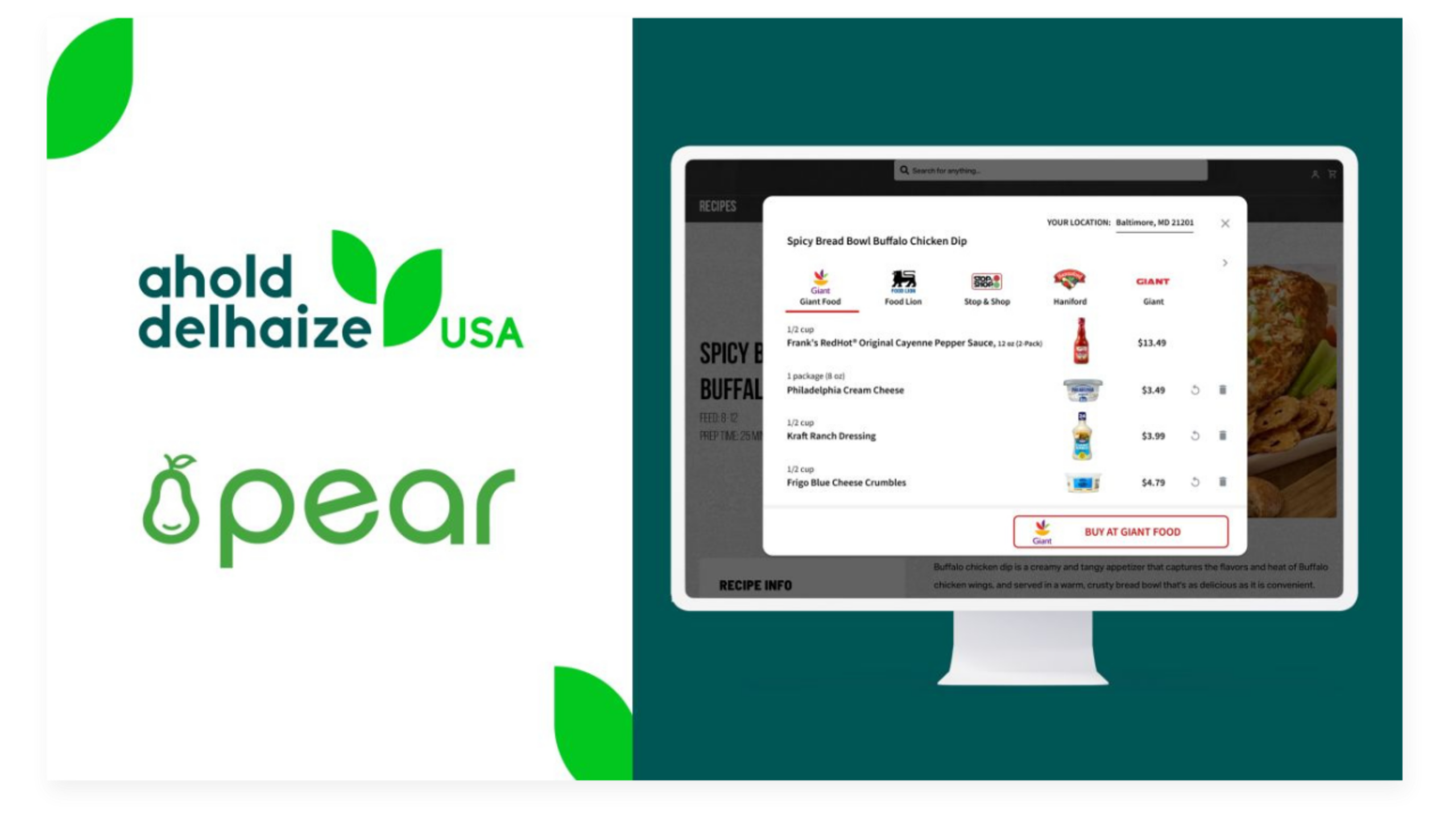 Pear Commerce and ADUSA Shoppable Recipe
