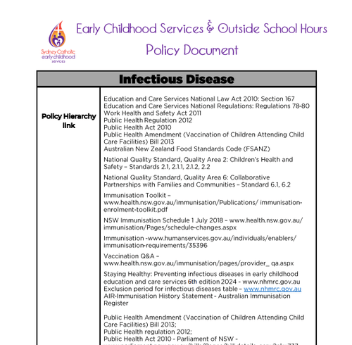 Infectious Disease Policy