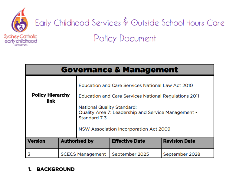 Governance & Management Policy