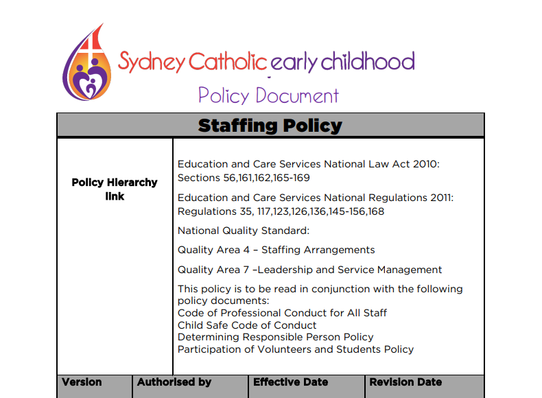 Staffing Policy