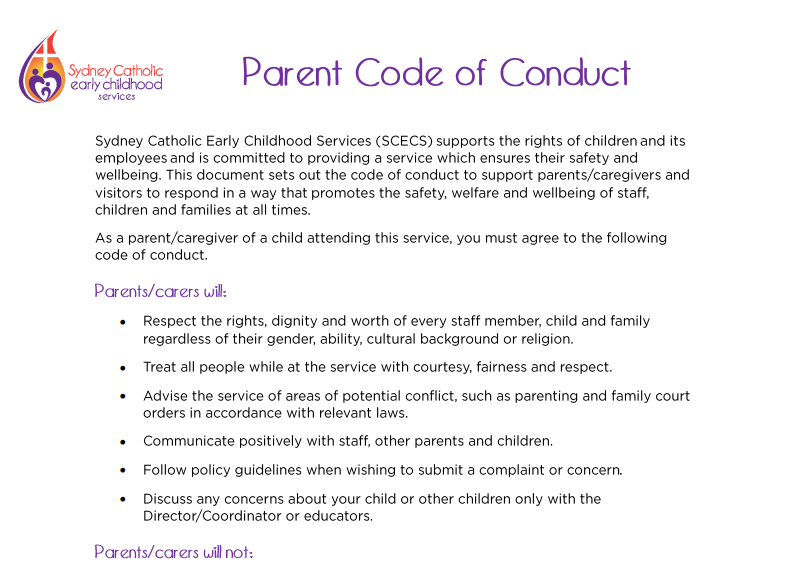 Parent Code of Conduct 