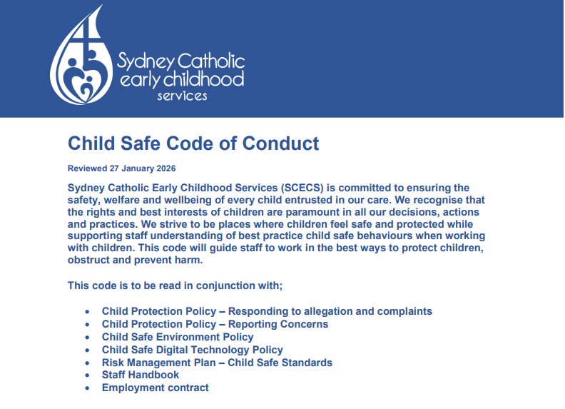 Child Safe Code of Conduct