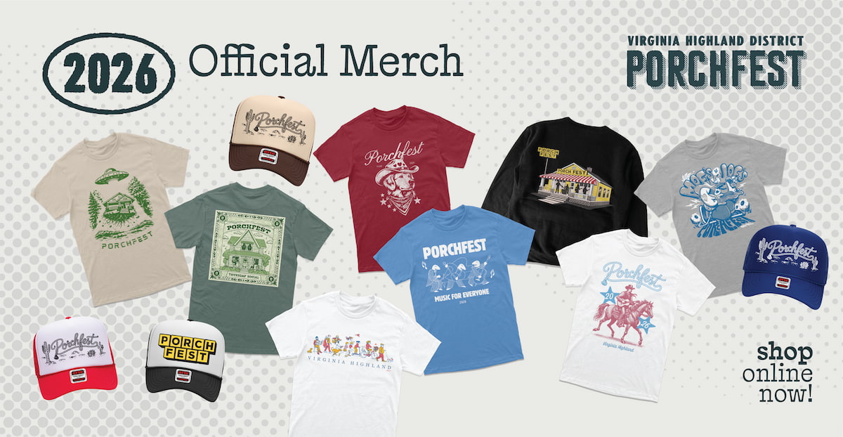Office Merch for Porchfest 2026. Shop from shirt, sweatshirts, hats and more!