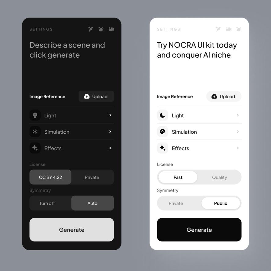Instant theme toggle via tokens, consistent contrast, scalable styling across every screen.