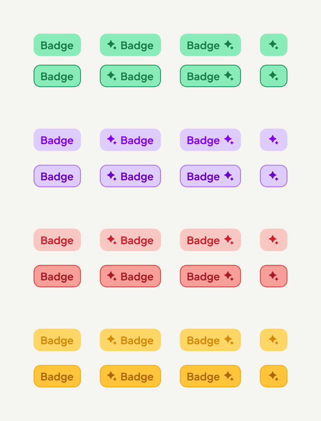 Figma AI design templates: Badge components