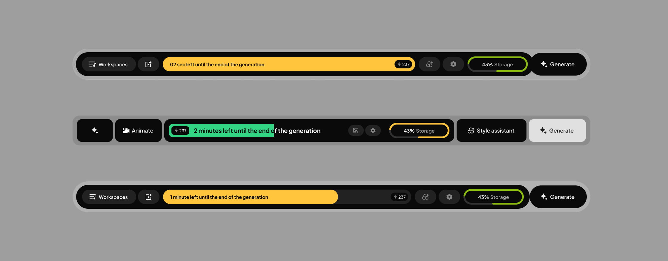 Figma AI design templates: AI status panel